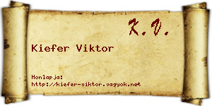 Kiefer Viktor névjegykártya